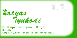 matyas tyukodi business card